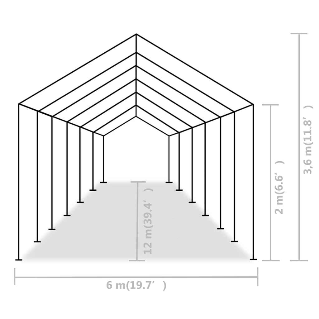 Proginė palapinė, PE, 6x12m, pilka Proginė palapinė, PE, 6x12m, pilka