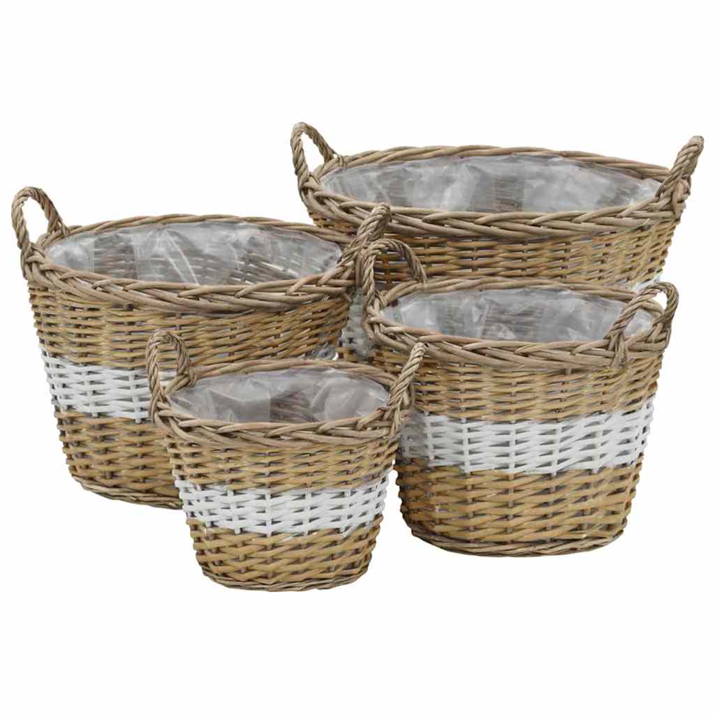 Vazonai, 4 vnt., pinti su PE įdėklu, aukšti Vazonai, 4 vnt., pinti su PE įdėklu, aukšti - Image 2
