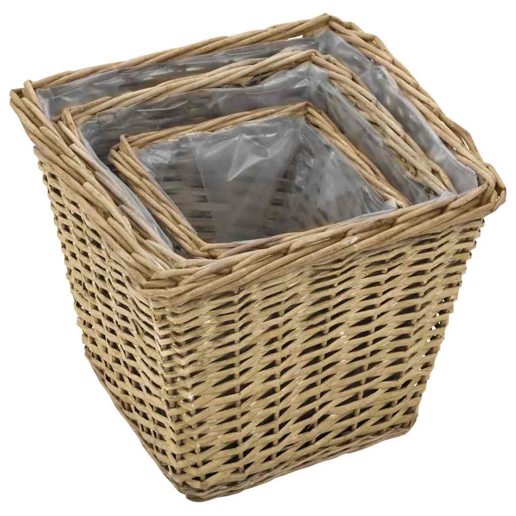 Vazonai, 3vnt., pinti su PE įdėklu, aukšti Vazonai, 3vnt., pinti su PE įdėklu, aukšti - Image 3