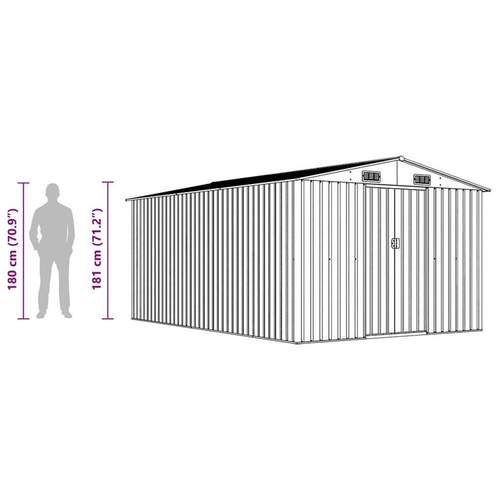Sodo pašiūrė, žalios spalvos, 257x392x181cm, metalas Sodo pašiūrė, žalios spalvos, 257x392x181cm, metalas