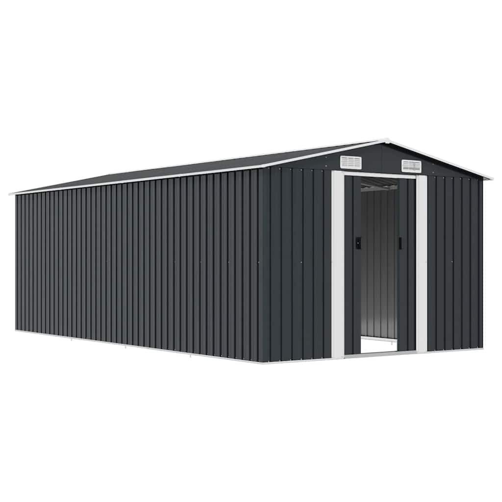 Sodo pašiūrė, antracito spalvos, 257x489x181cm, metalas Sodo pašiūrė, antracito spalvos, 257x489x181cm, metalas - Image 4