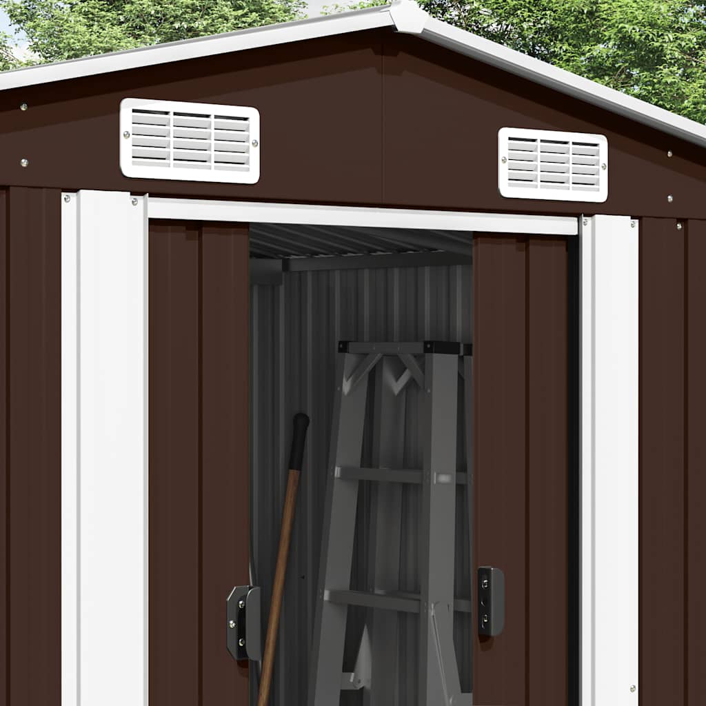 Sodo pašiūrė, rudos spalvos, 257x489x181cm, metalas Sodo pašiūrė, rudos spalvos, 257x489x181cm, metalas - Image 3