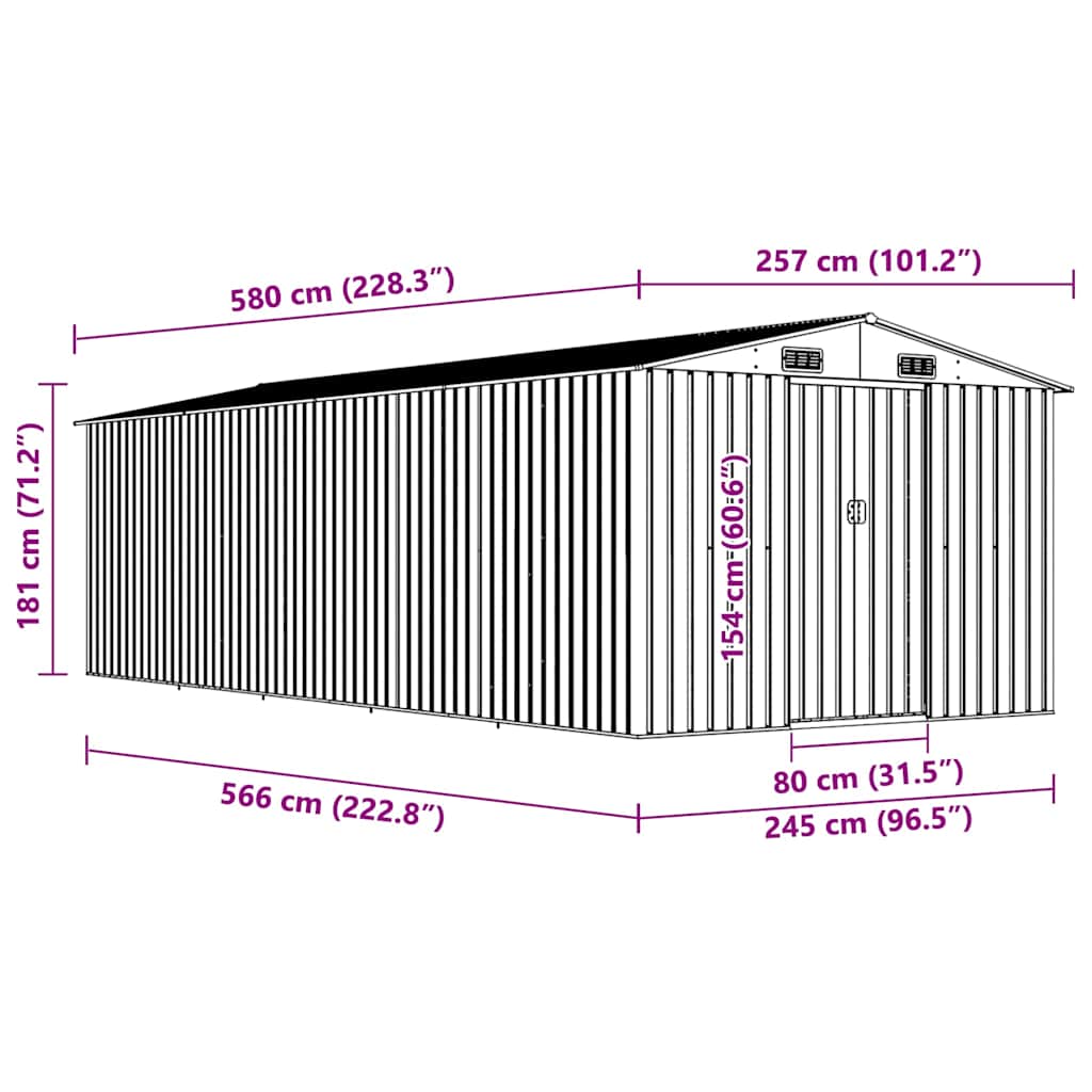 Sodo pašiūrė, žalios spalvos, 257x580x181cm, metalas Sodo pašiūrė, žalios spalvos, 257x580x181cm, metalas - Image 9