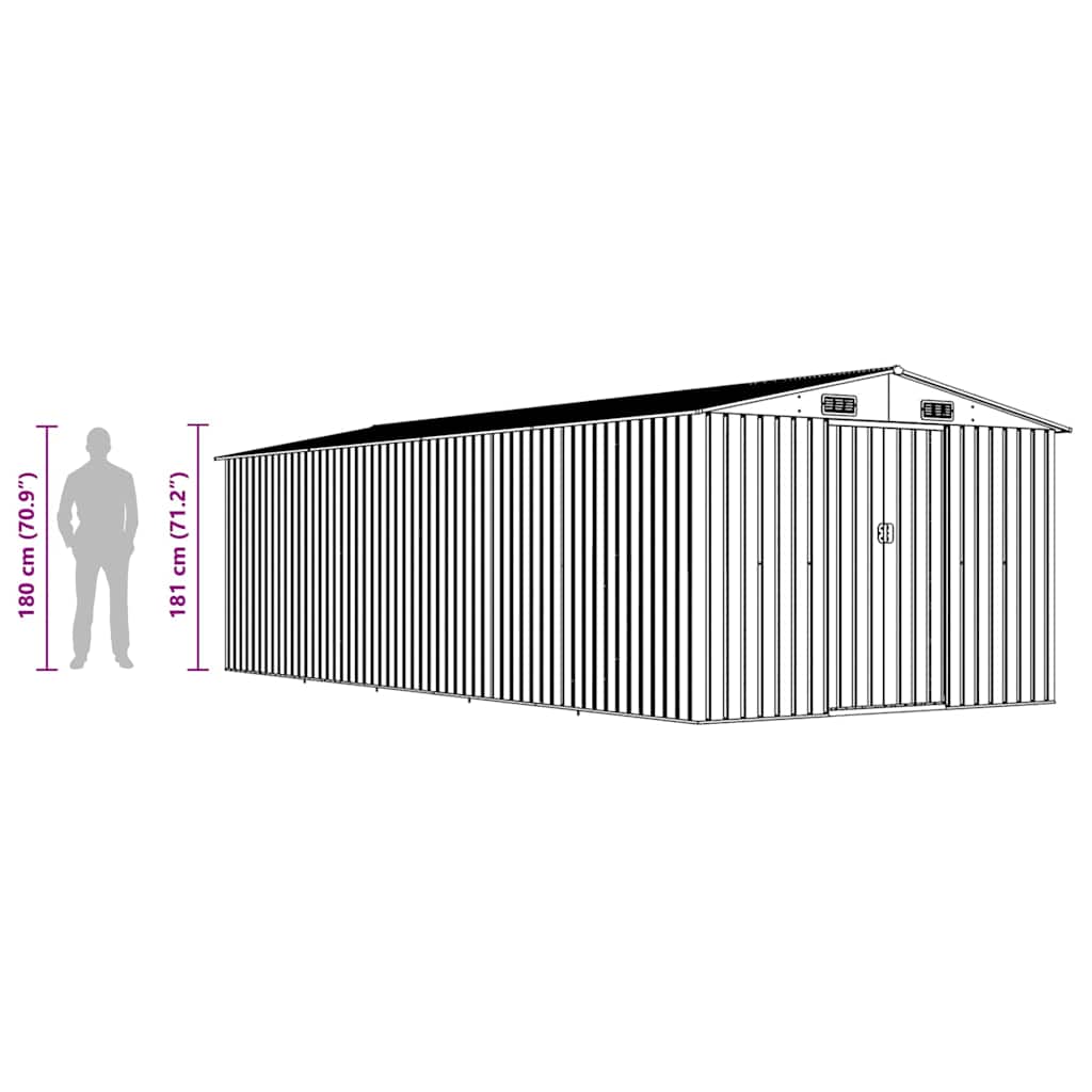Sodo pašiūrė, žalios spalvos, 257x580x181cm, metalas Sodo pašiūrė, žalios spalvos, 257x580x181cm, metalas