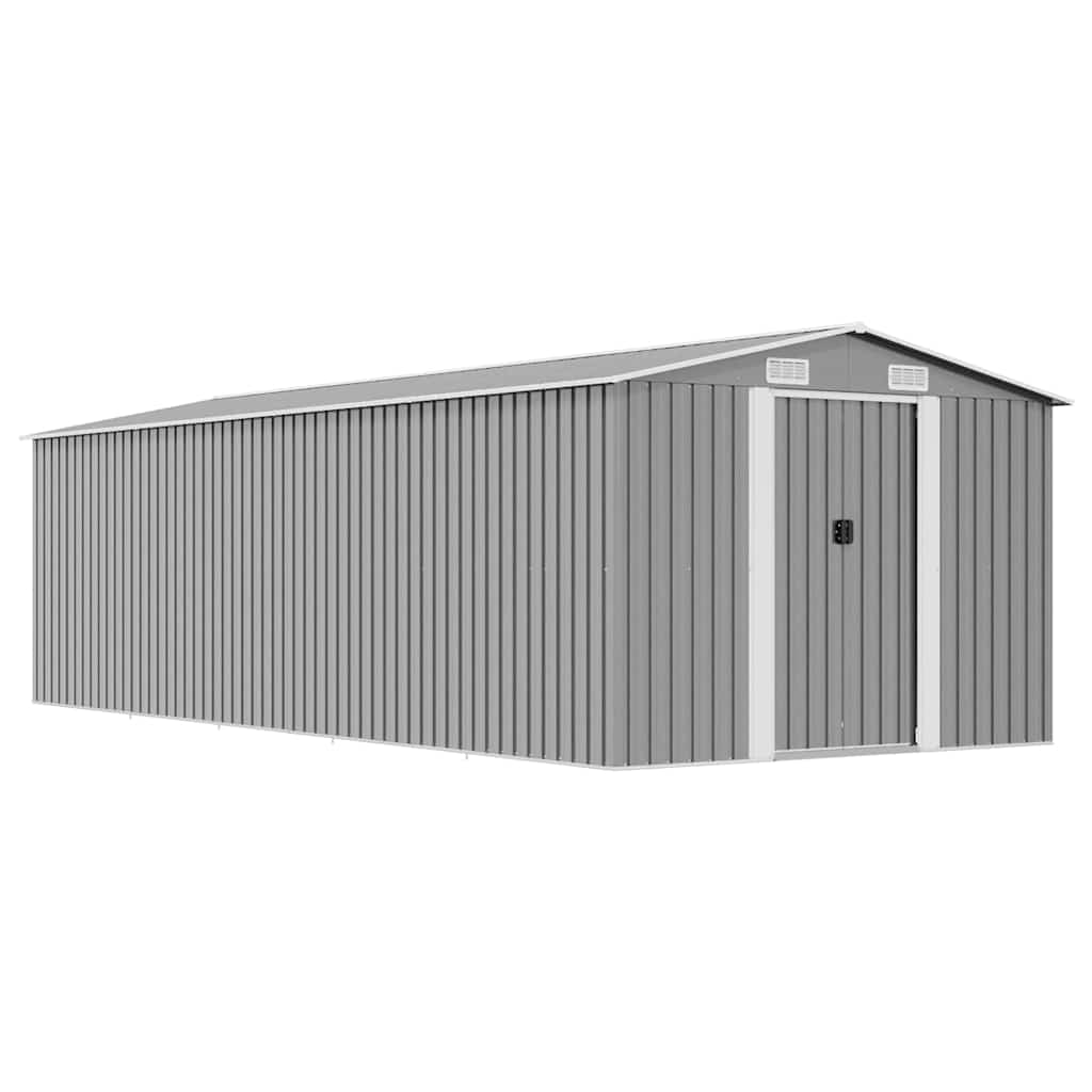 Sodo pašiūrė, pilkos spalvos, 257x580x181cm, metalas Sodo pašiūrė, pilkos spalvos, 257x580x181cm, metalas - Image 2