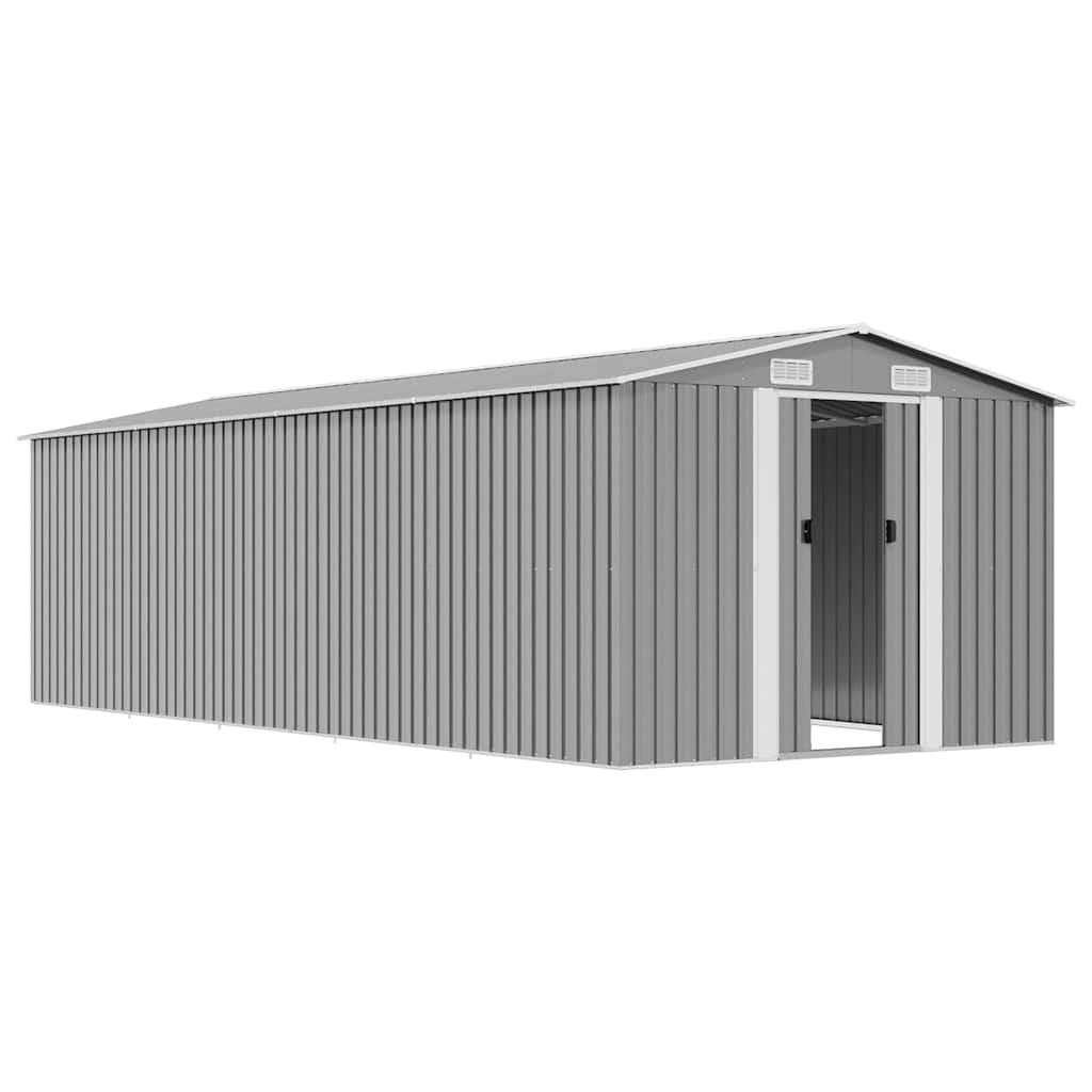 Sodo pašiūrė, pilkos spalvos, 257x580x181cm, metalas Sodo pašiūrė, pilkos spalvos, 257x580x181cm, metalas - Image 4