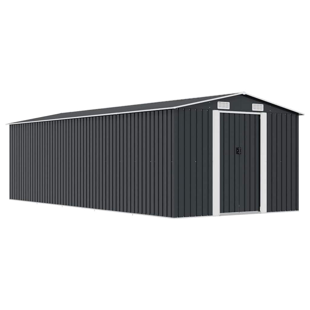 Sodo pašiūrė, antracito spalvos, 257x580x181cm, metalas Sodo pašiūrė, antracito spalvos, 257x580x181cm, metalas - Image 2