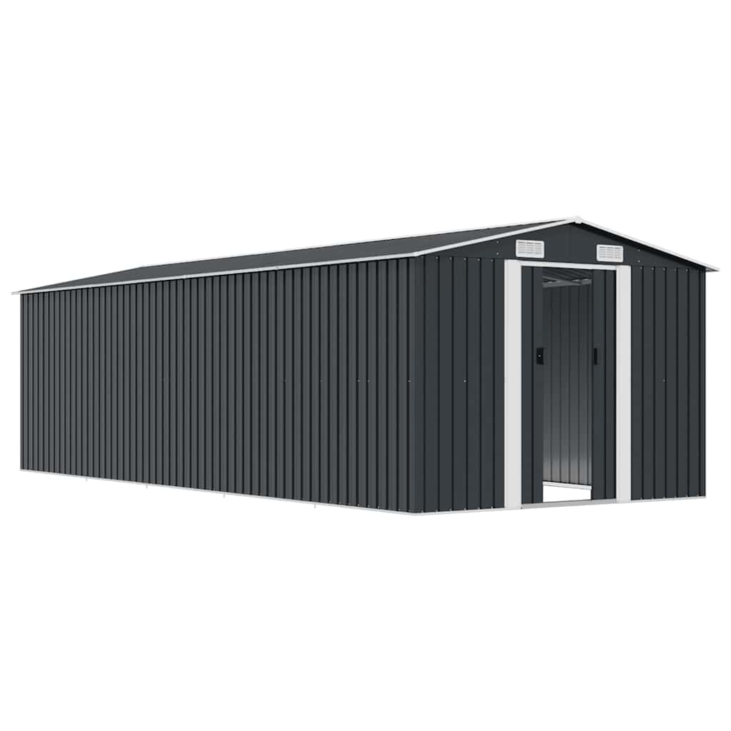 Sodo pašiūrė, antracito spalvos, 257x580x181cm, metalas Sodo pašiūrė, antracito spalvos, 257x580x181cm, metalas - Image 4