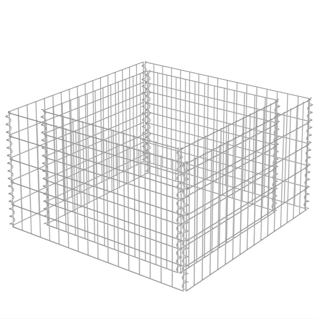 Gabiono vazonas, galvanizuotas plienas, 90x90x50cm, aukštas Gabiono vazonas, galvanizuotas plienas, 90x90x50cm, aukštas - Image 3