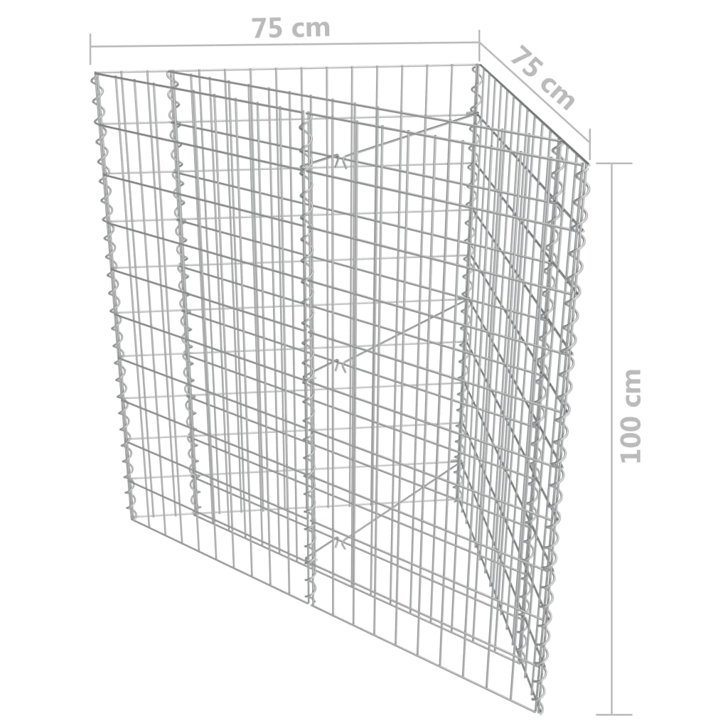 Gabiono vazonas, galvanizuotas plienas, 75x75x100cm, aukštas Gabiono vazonas, galvanizuotas plienas, 75x75x100cm, aukštas
