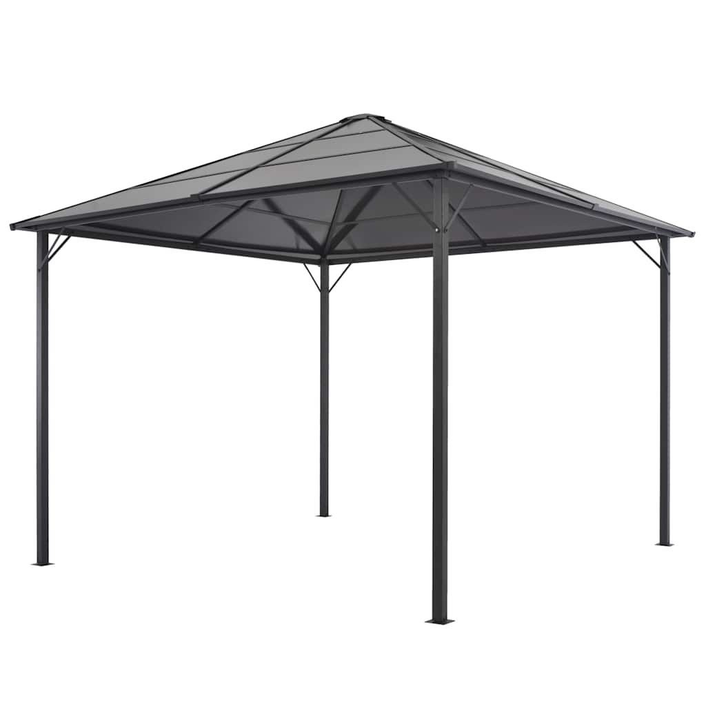 Pavėsinė su stogu, antracito spalvos, 3x3m, aliuminis Pavėsinė su stogu, antracito spalvos, 3x3m, aliuminis - Image 2