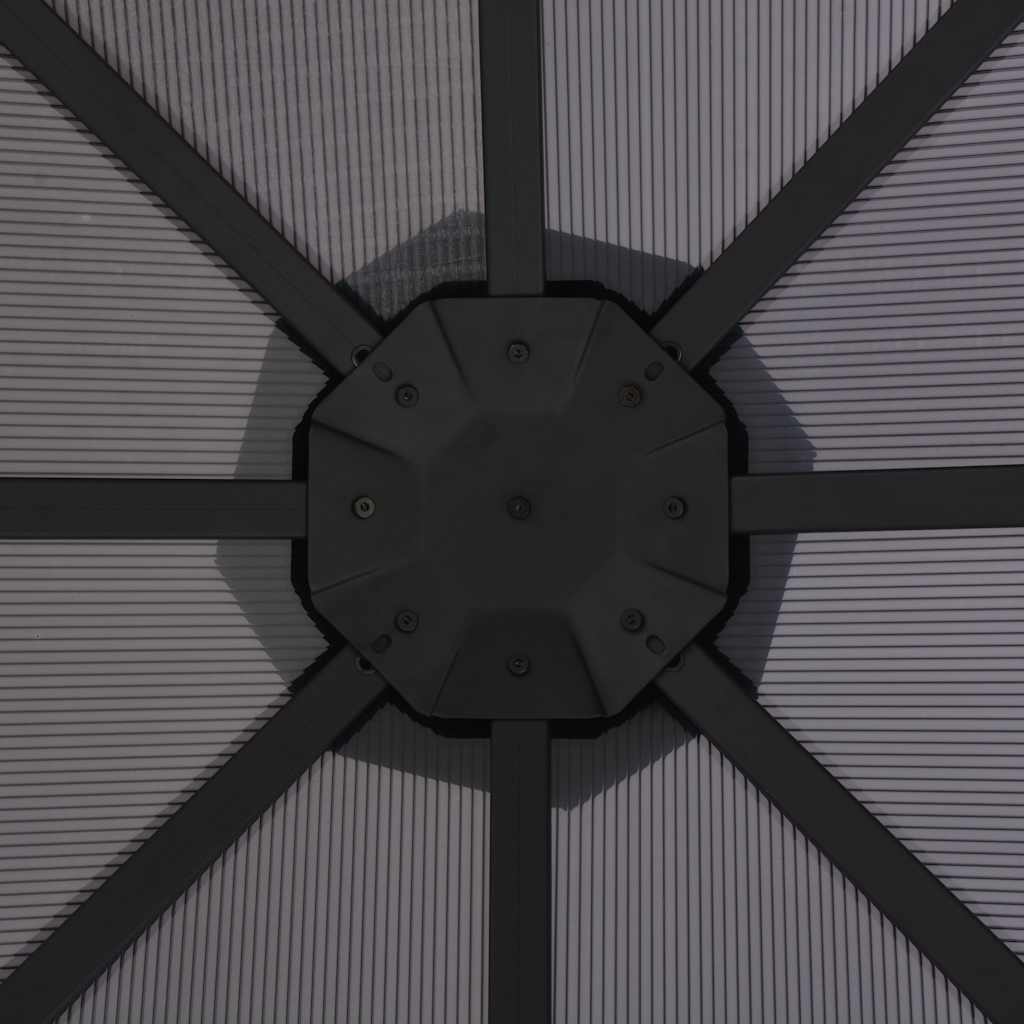 Pavėsinė su stogu, antracito spalvos, 3x3m, aliuminis Pavėsinė su stogu, antracito spalvos, 3x3m, aliuminis - Image 3