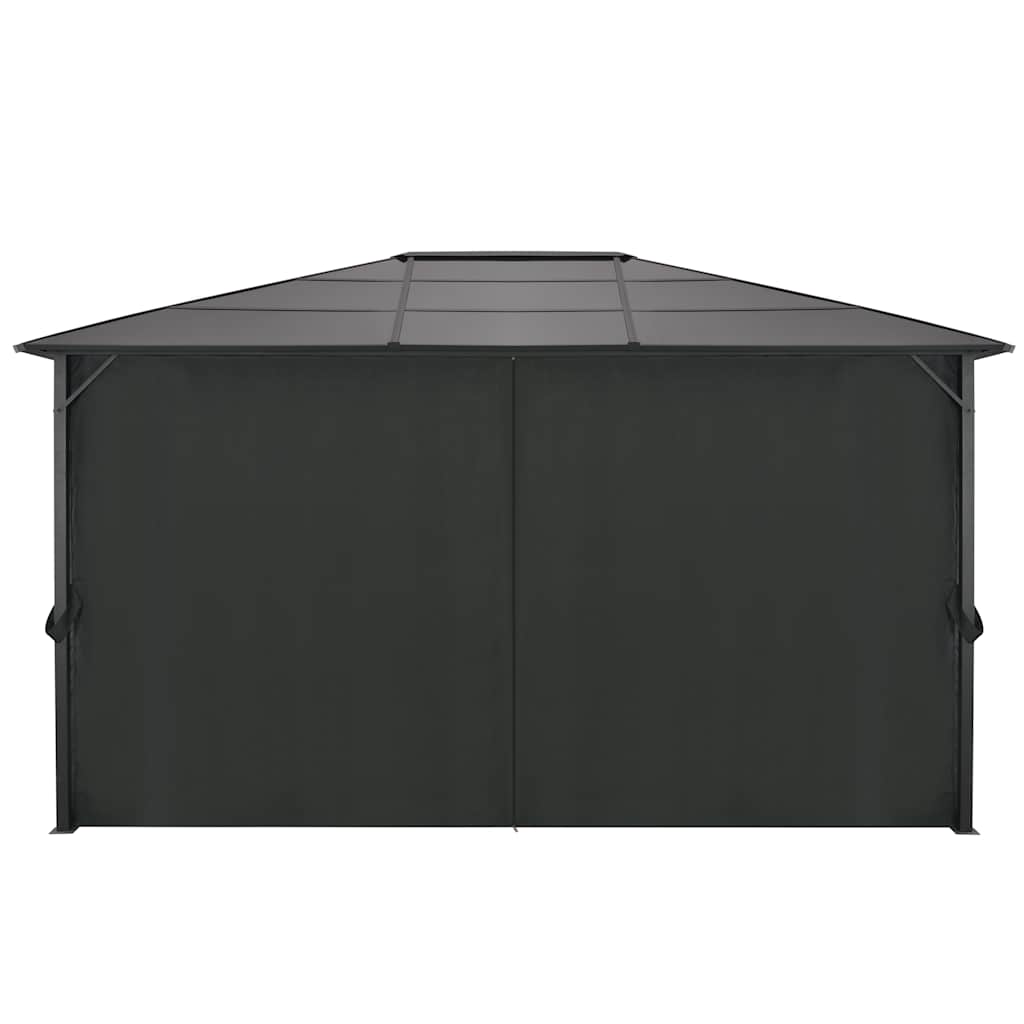 Pavėsinė su užuolaidomis, aliuminis, 4x3x2,6 m, juoda Pavėsinė su užuolaidomis, aliuminis, 4x3x2,6 m, juoda - Image 3