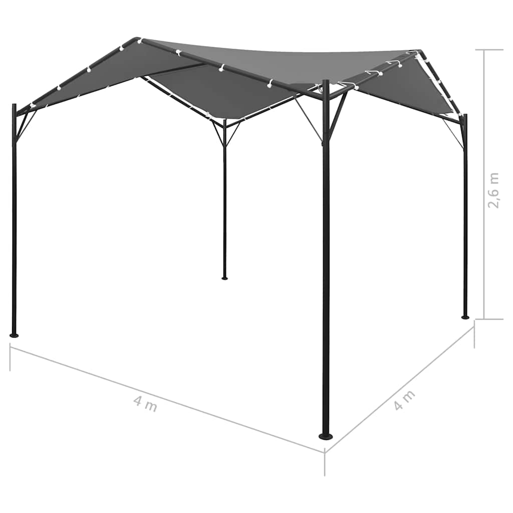 Pavėsinė, antracito spalvos, 4×4 m Pavėsinė, antracito spalvos, 4x4 m