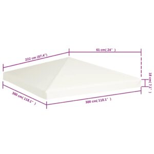 Viršutinis pavėsinės uždangalas, 310 g/m², 3x3m, baltas