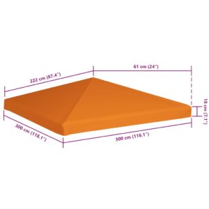 Viršutinis pavėsinės uždangalas, oranžinis, 310 g/m², 3x3m