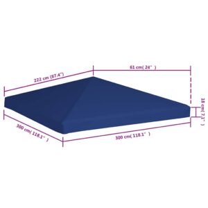 Viršutinis pavėsinės uždangalas, mėlynas, 310 g/m², 3x3m