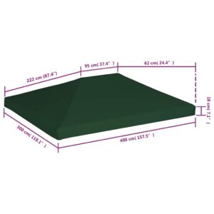 Viršutinis pavėsinės uždangalas, žalias, 310 g/m², 4x3m