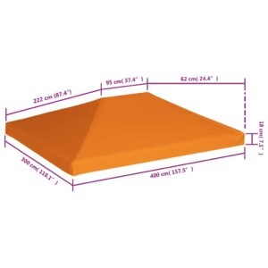 Viršutinis pavėsinės uždangalas, oranžinis, 310 g/m², 4x3m