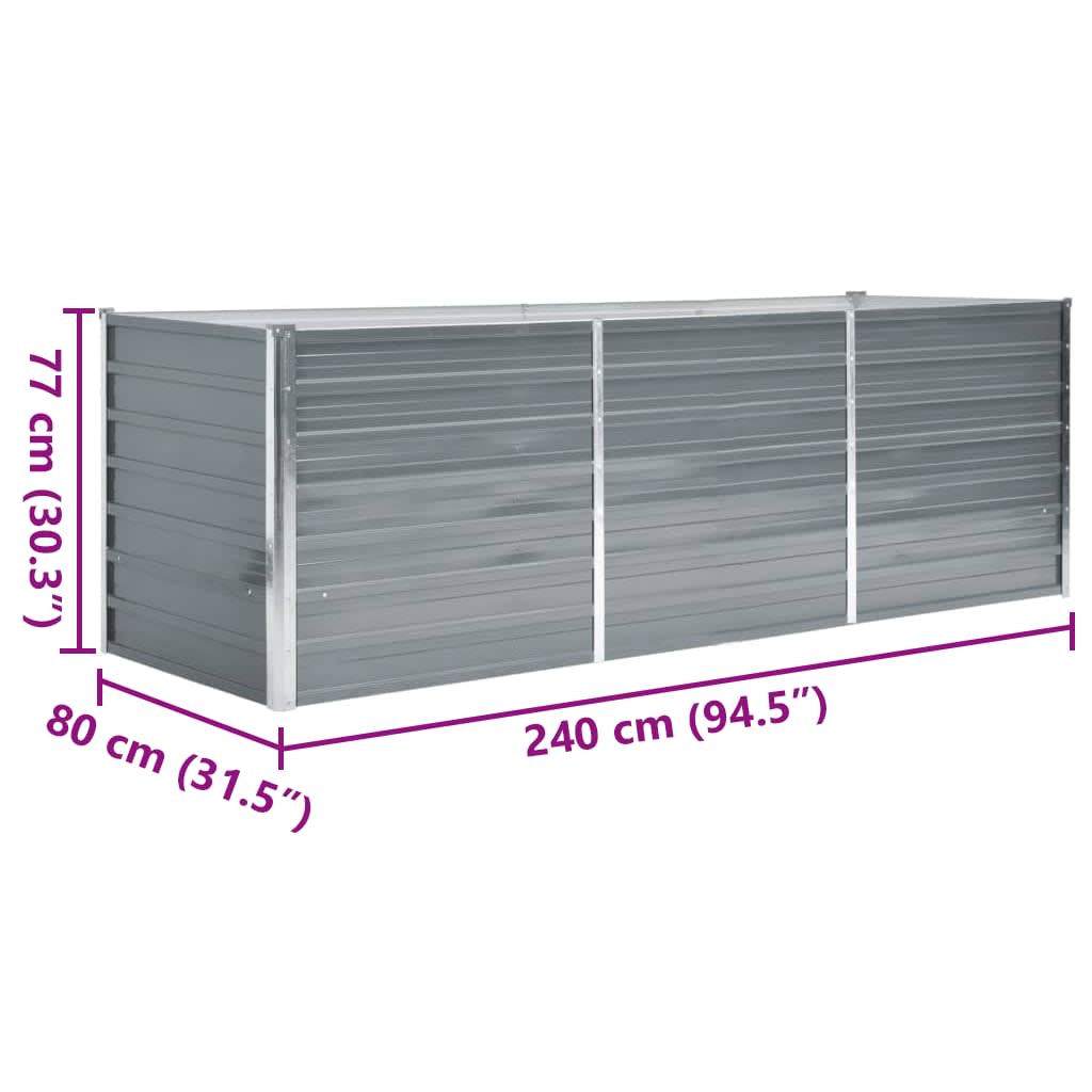 Lovelis, pilkas, galvanizuotas plienas, 240x80x77cm Lovelis, pilkas, galvanizuotas plienas, 240x80x77cm - Image 7