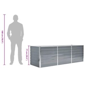 Lovelis, pilkas, galvanizuotas plienas, 240x80x77cm