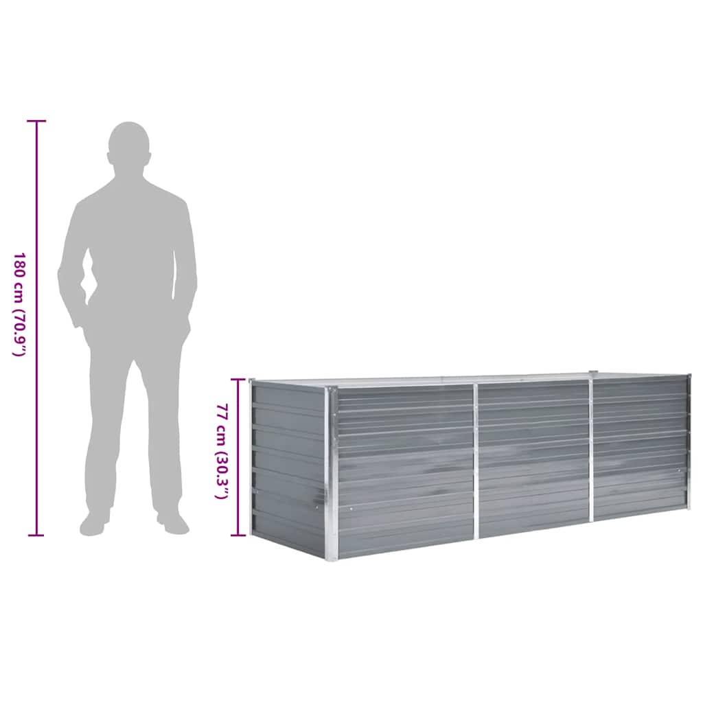 Lovelis, pilkas, galvanizuotas plienas, 240x80x77cm Lovelis, pilkas, galvanizuotas plienas, 240x80x77cm
