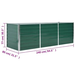 Lovelis, žalias, galvanizuotas plienas, 240x80x77cm