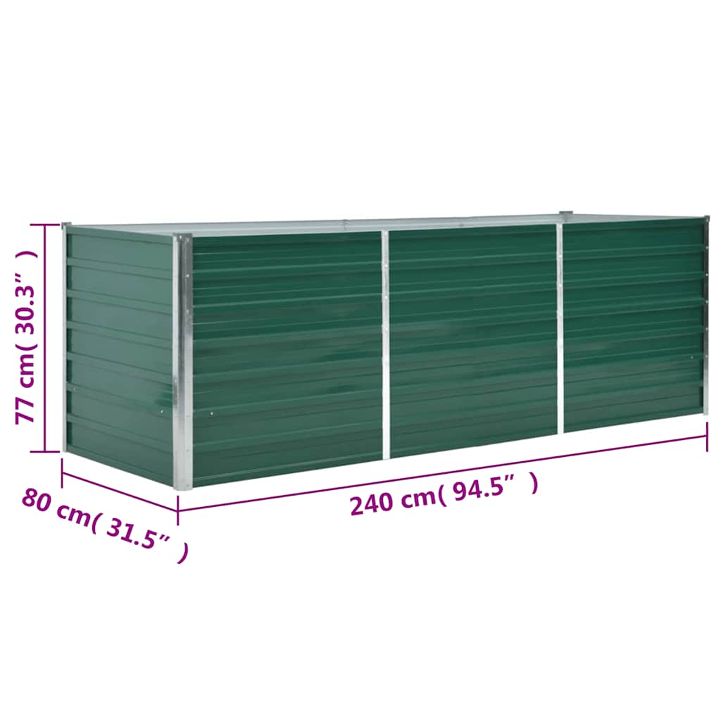 Lovelis, žalias, galvanizuotas plienas, 240x80x77cm Lovelis, žalias, galvanizuotas plienas, 240x80x77cm