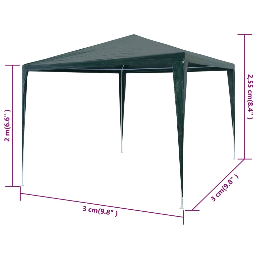 Proginė palapinė, žalia, 3x3m, PE Proginė palapinė, žalia, 3x3m, PE