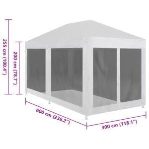 Proginė palapinė su 6 tinklinėmis šoninėmis sienelėmis, 6x3m