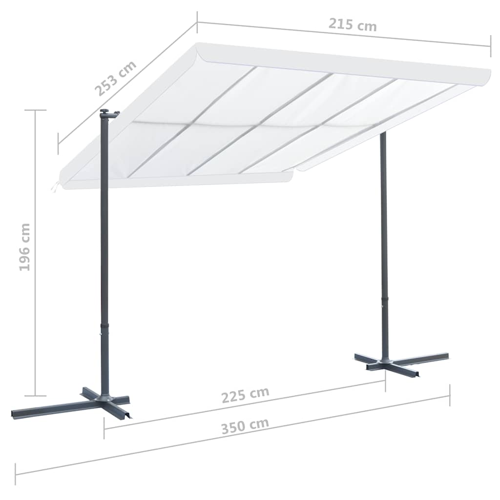 Pavėsinė pakreipiamu stumdomu stogu, kreminė, 350x253x196cm Pavėsinė pakreipiamu stumdomu stogu, kreminė, 350x253x196cm
