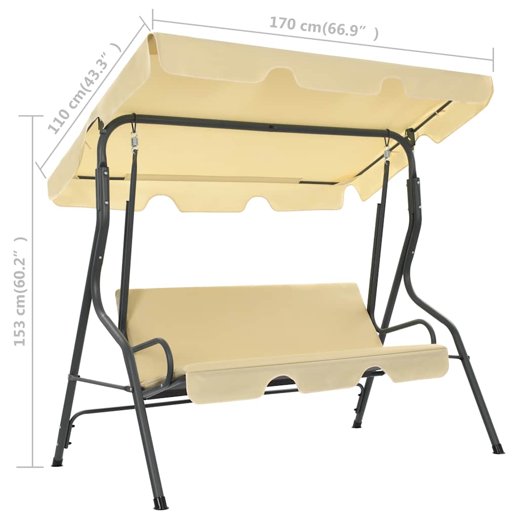 Sodo sūpynės, kreminės baltos spalvos, 170x110x153 cm Sodo sūpynės, kreminės baltos spalvos, 170x110x153 cm