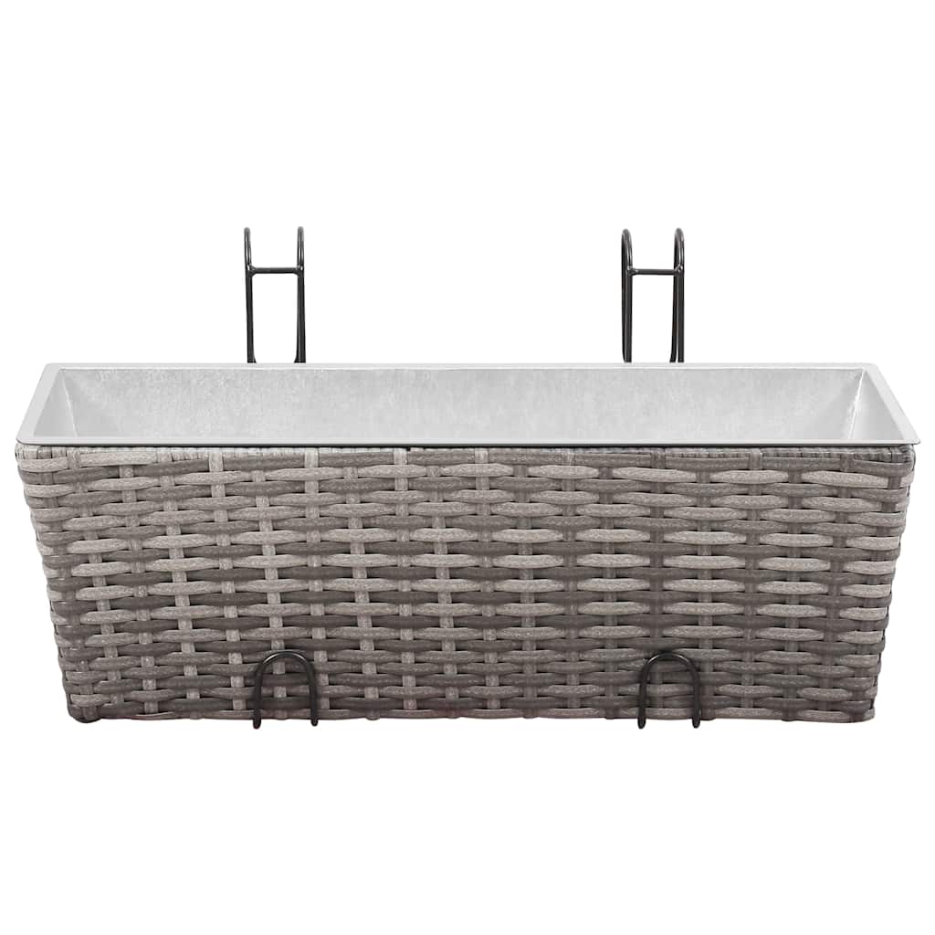 Balkono loveliai, 2vnt., pilki, 80cm, poliratanas, aukšti Balkono loveliai, 2vnt., pilki, 80cm, poliratanas, aukšti - Image 3