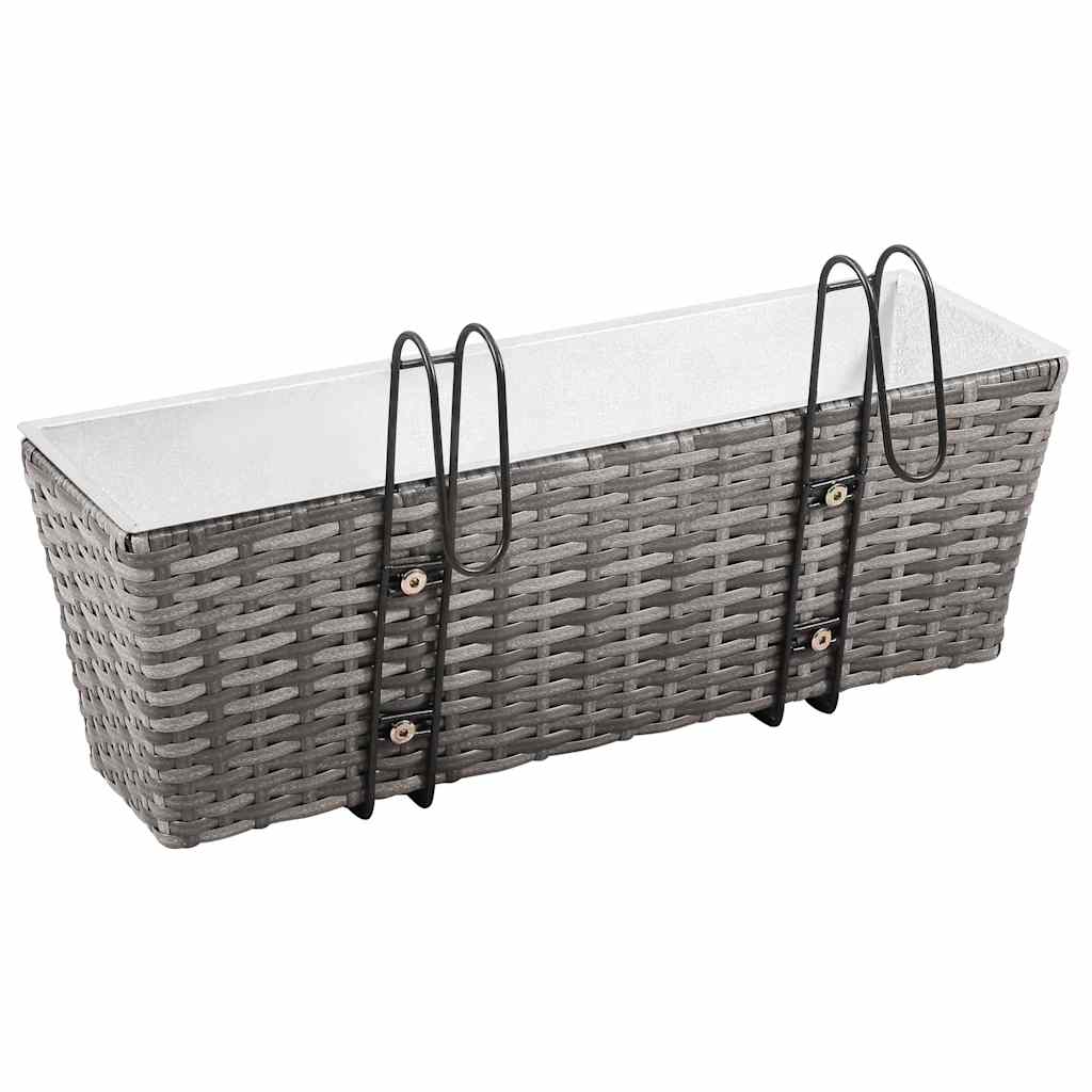 Balkono loveliai, 2vnt., pilki, 80cm, poliratanas, aukšti Balkono loveliai, 2vnt., pilki, 80cm, poliratanas, aukšti - Image 4