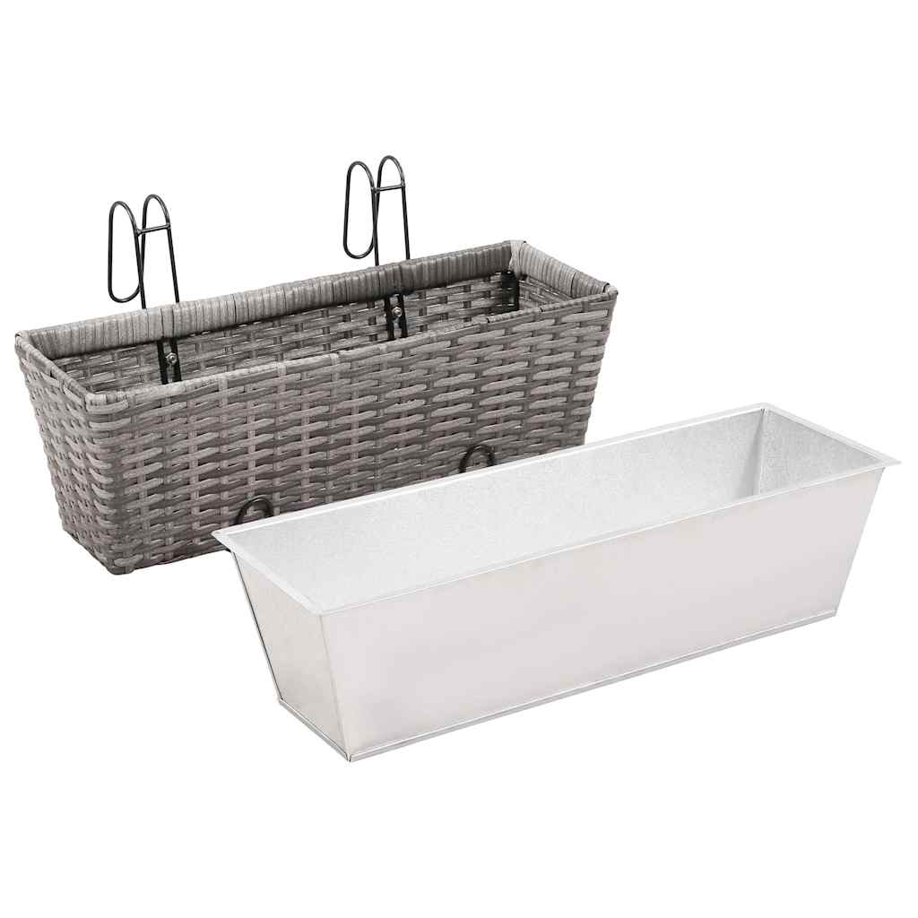 Balkono loveliai, 2vnt., pilki, 80cm, poliratanas, aukšti Balkono loveliai, 2vnt., pilki, 80cm, poliratanas, aukšti - Image 6