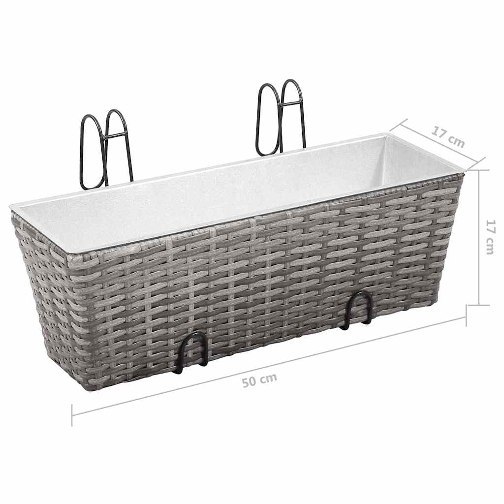 Balkono loveliai, 2vnt., pilki, 80cm, poliratanas, aukšti Balkono loveliai, 2vnt., pilki, 80cm, poliratanas, aukšti