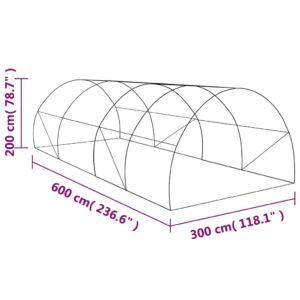 Šiltnamis, 600x300x200 cm, 18 m²