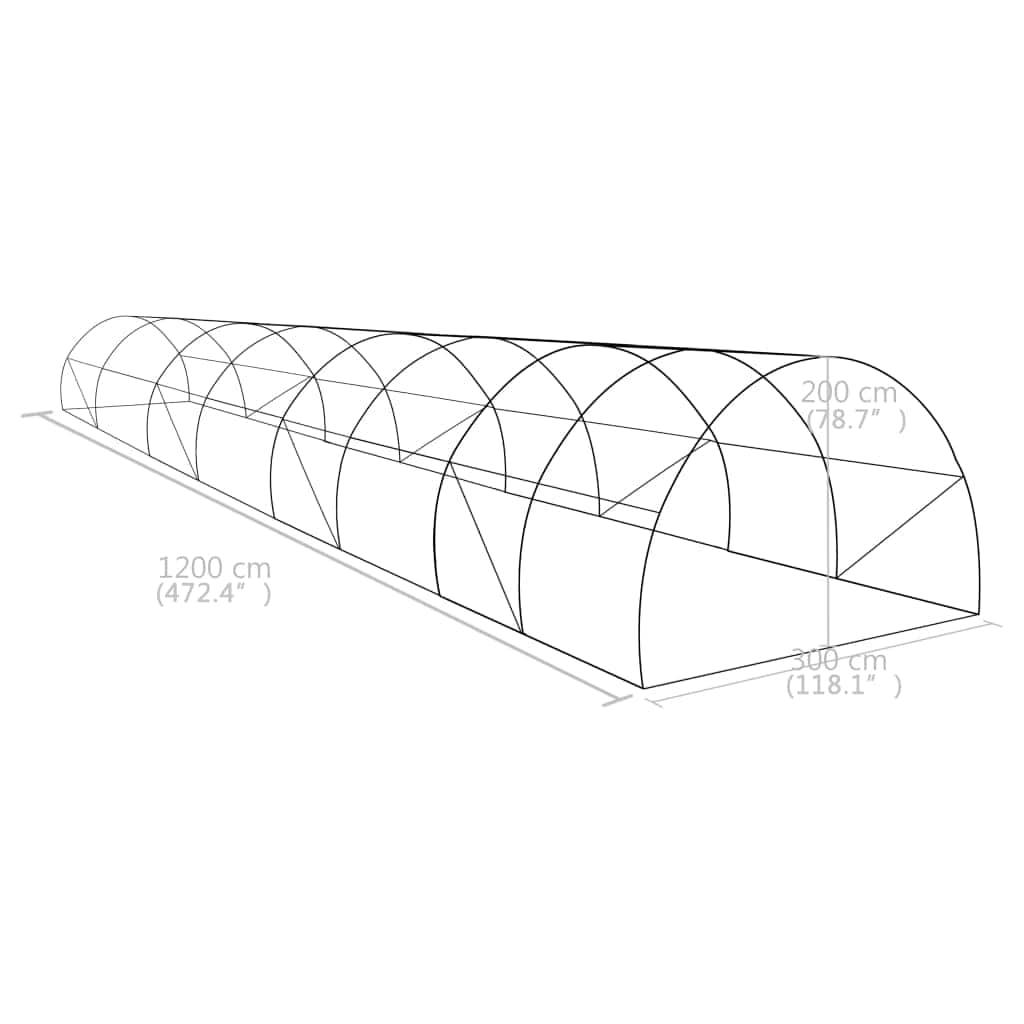 Šiltnamis, 1200x300x200 cm, 36 m² Šiltnamis, 1200x300x200 cm, 36 m²