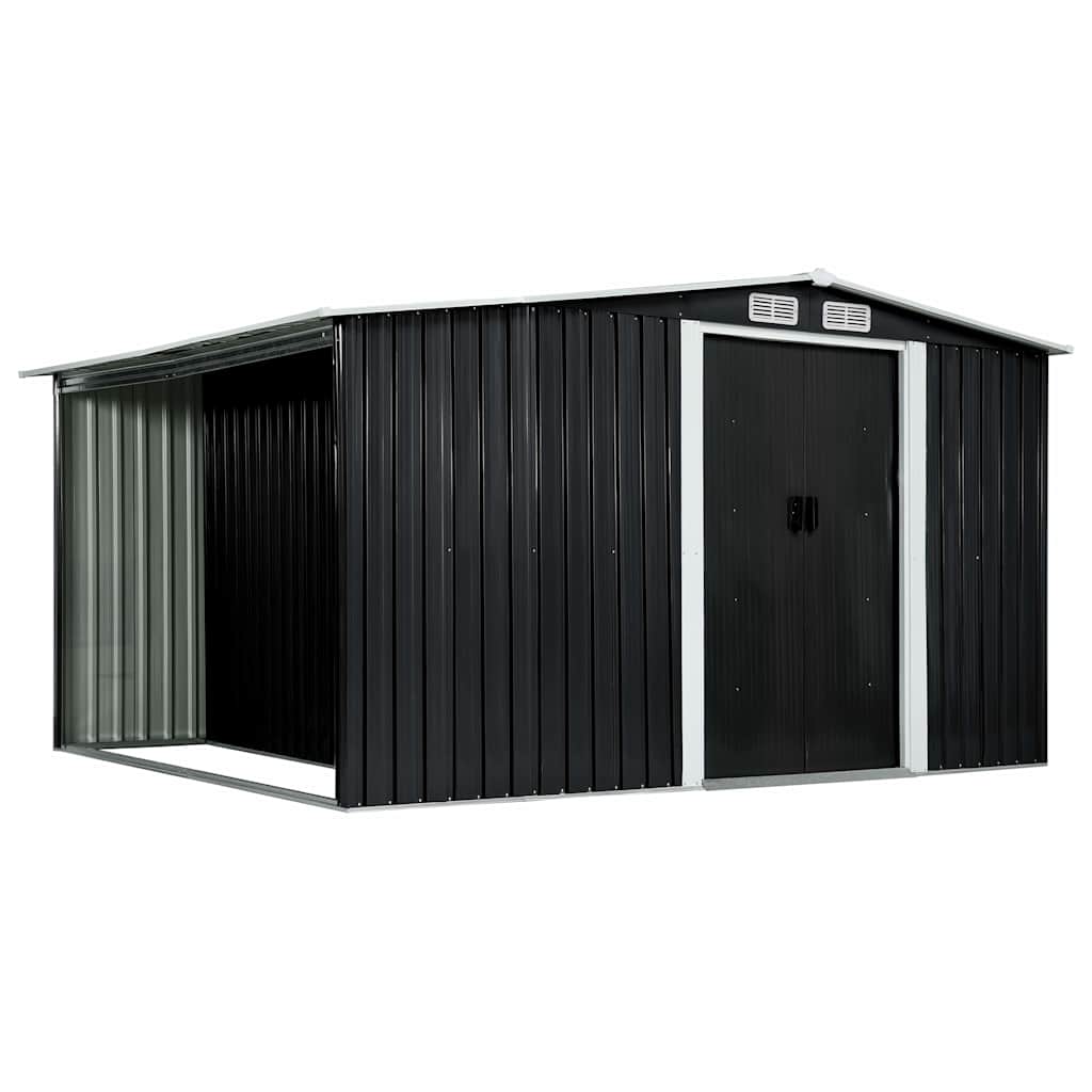 Sodo pašiūrė su durimis, antracito, 329,5x205x178cm, plienas Sodo pašiūrė su durimis, antracito, 329,5x205x178cm, plienas - Image 2