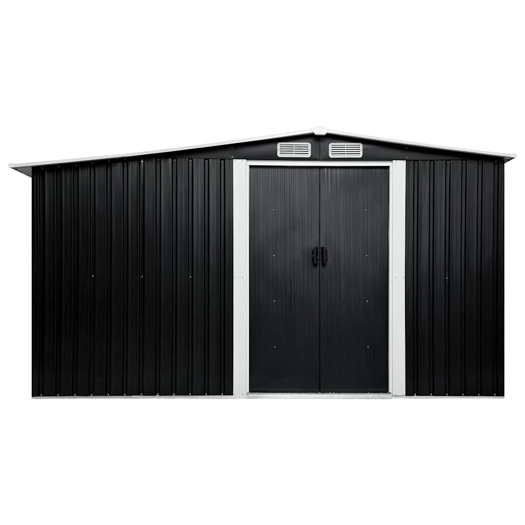Sodo pašiūrė su durimis, antracito, 329,5x205x178cm, plienas Sodo pašiūrė su durimis, antracito, 329,5x205x178cm, plienas - Image 4