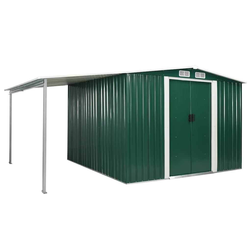 Sodo pašiūrė su stumd. dur., žalios sp., 386x259x178cm, plienas Sodo pašiūrė su stumd. dur., žalios sp., 386x259x178cm, plienas - Image 2
