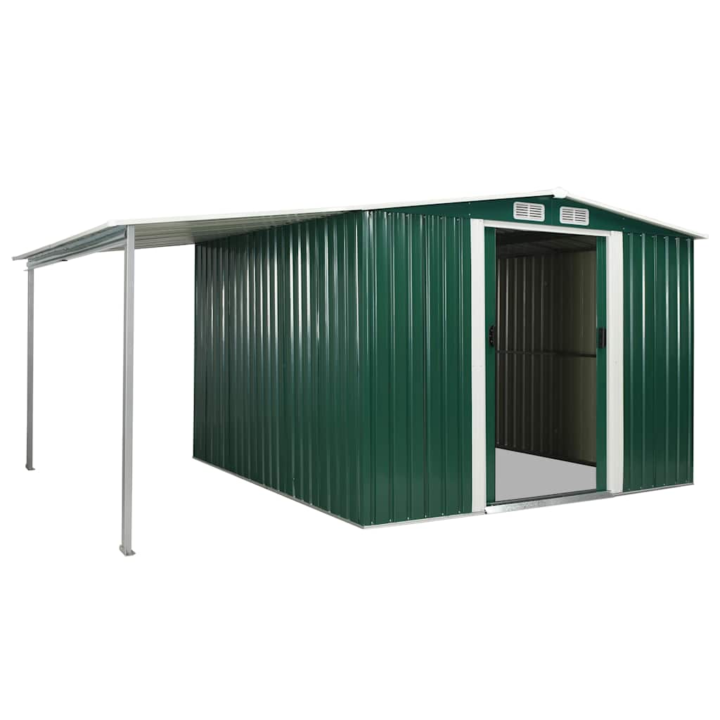 Sodo pašiūrė su stumd. dur., žalios sp., 386x259x178cm, plienas Sodo pašiūrė su stumd. dur., žalios sp., 386x259x178cm, plienas - Image 3