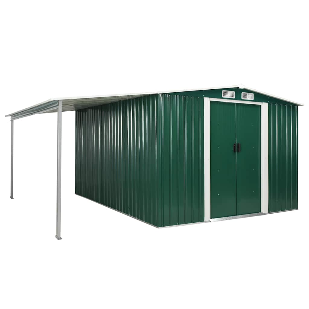Sodo pašiūrė su stumd. dur., žal. sp., 386x312x178cm, plienas Sodo pašiūrė su stumd. dur., žal. sp., 386x312x178cm, plienas - Image 2