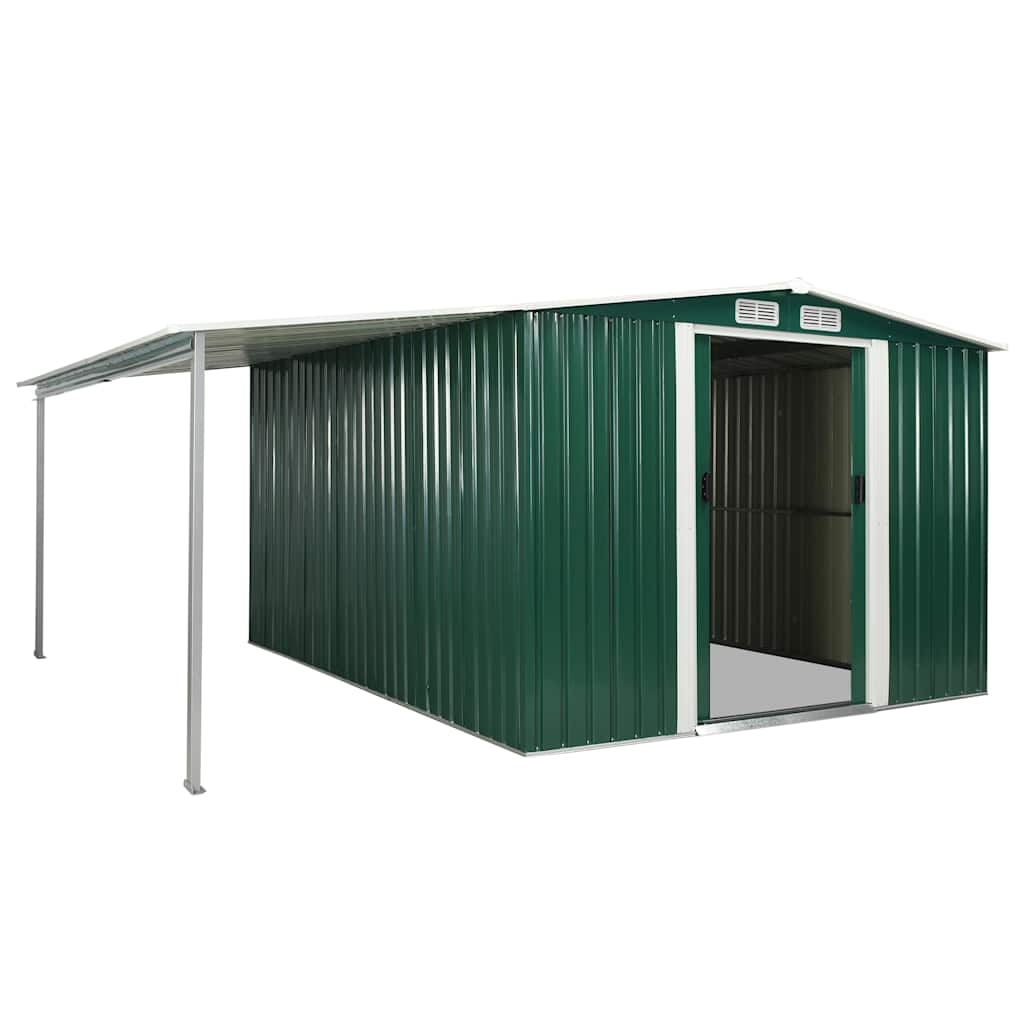 Sodo pašiūrė su stumd. dur., žal. sp., 386x312x178cm, plienas Sodo pašiūrė su stumd. dur., žal. sp., 386x312x178cm, plienas - Image 3