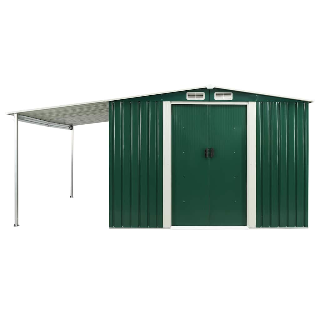 Sodo pašiūrė su stumd. dur., žal. sp., 386x312x178cm, plienas Sodo pašiūrė su stumd. dur., žal. sp., 386x312x178cm, plienas - Image 4