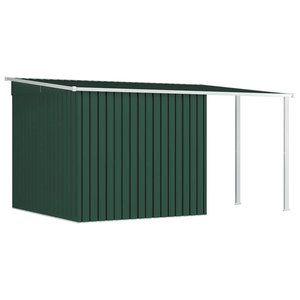 Sodo pašiūrė su stogu, žalios spalvos, 346x236x181cm, plienas Sodo pašiūrė su stogu, žalios spalvos, 346x236x181cm, plienas - Image 4