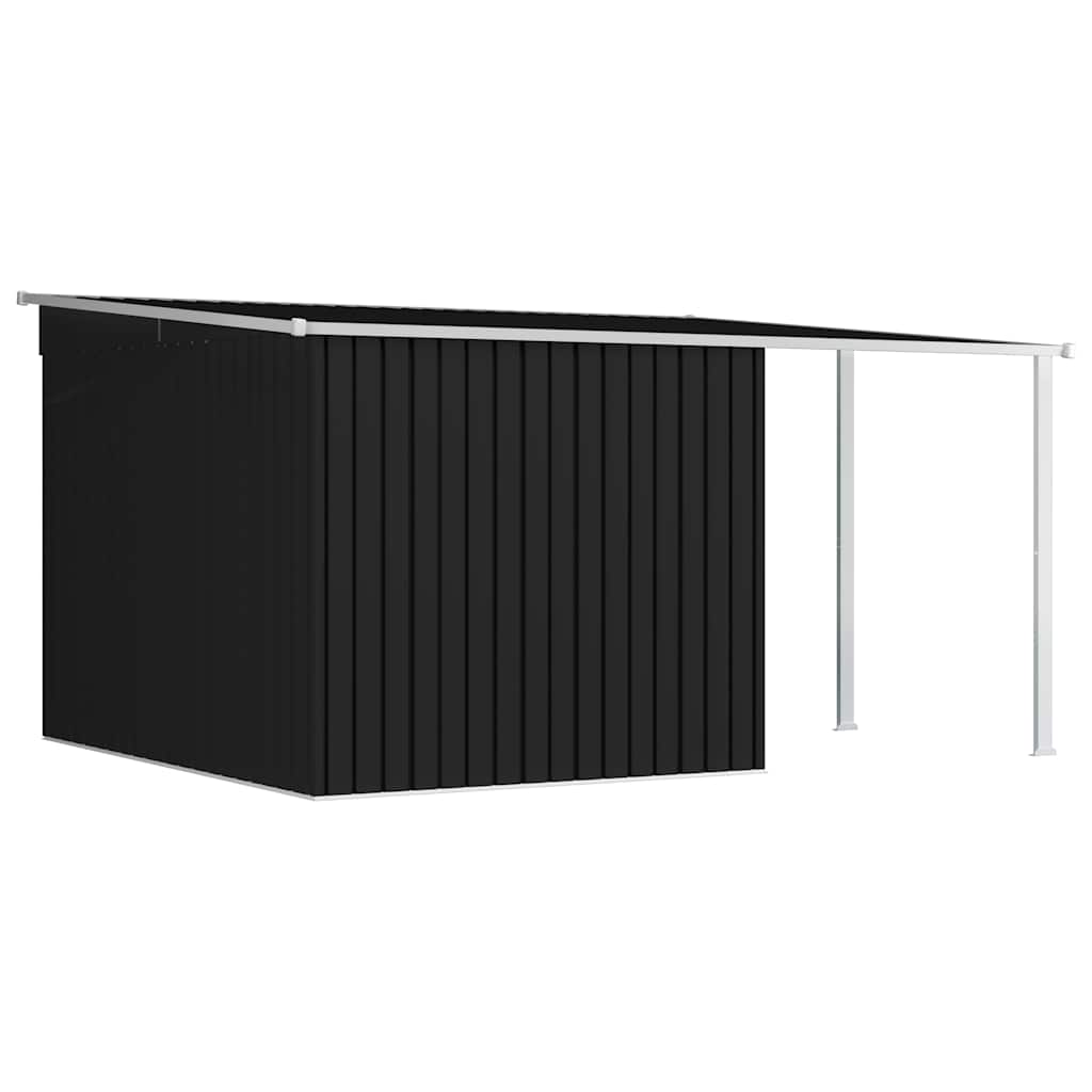 Sodo pašiūrė su stogu, antracito, 336x270x181cm, plienas Sodo pašiūrė su stogu, antracito, 336x270x181cm, plienas - Image 3