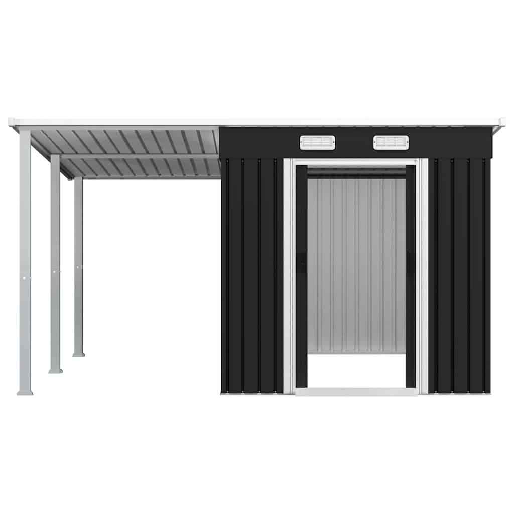 Sodo pašiūrė su stogu, antracito, 336x270x181cm, plienas Sodo pašiūrė su stogu, antracito, 336x270x181cm, plienas - Image 5