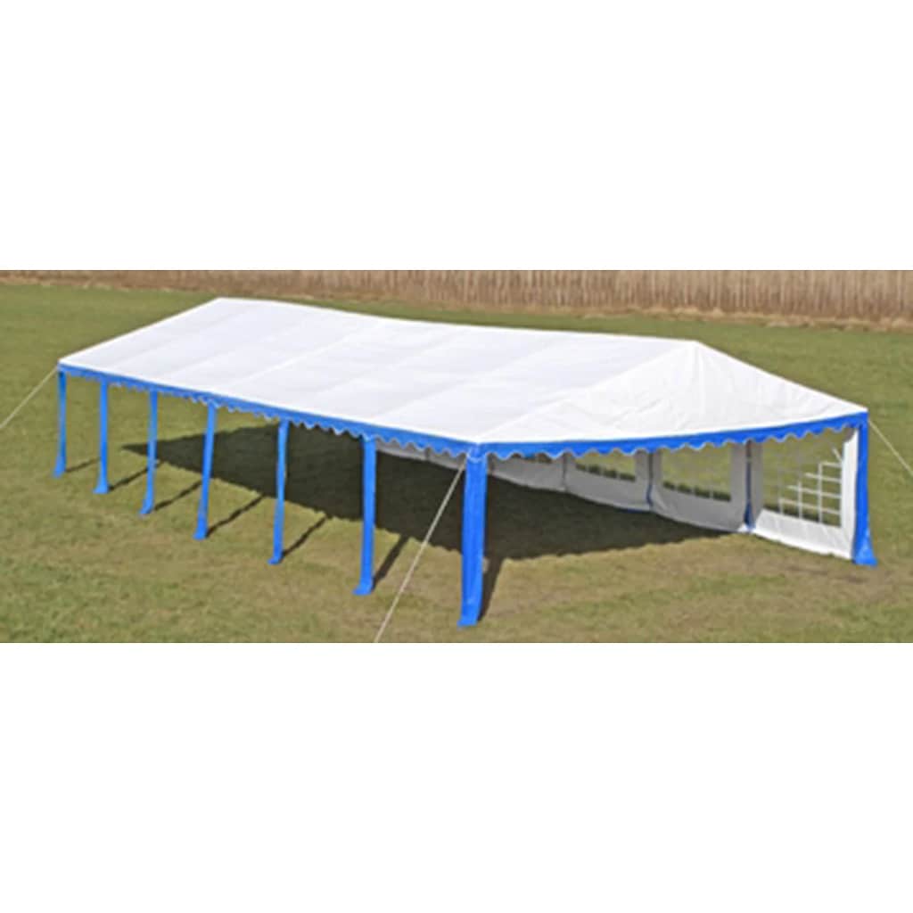 Stogas ir Sienelės Proginei Palapinei, 12 x 6 m, Mėlyna ir Balta Stogas ir Sienelės Proginei Palapinei, 12 x 6 m, Mėlyna ir Balta