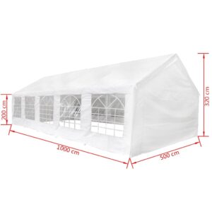 Proginė palapinė 10 x 5 m, balta